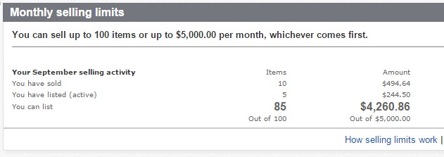 ebayデビュー1ヶ月・・・初回リミットアップ10倍達成しました